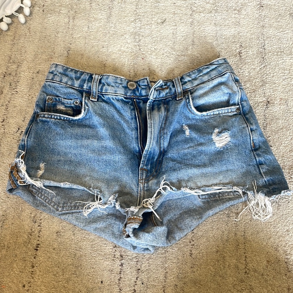 Zara high rise jean shorts